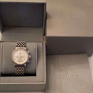 Silver Michele Watch Csv diamond
